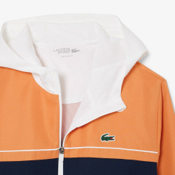 Ensemble survêtement Sport taffetas diamanté LACOSTE blanc et orange