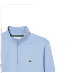 Sweatshirt col montant zippé molleton  Style Intemporel & Confort Lacoste bleu clair