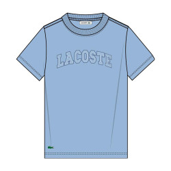 T-shirt en coton brodé confortable, respirant et stylé LACOSTE bleu clair