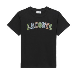 T-shirt en coton brodé confortable, respirant et stylé LACOSTE noir