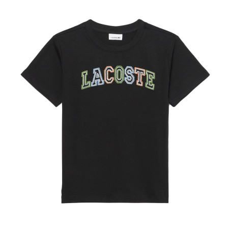 T-shirt en coton brodé confortable, respirant et stylé LACOSTE noir