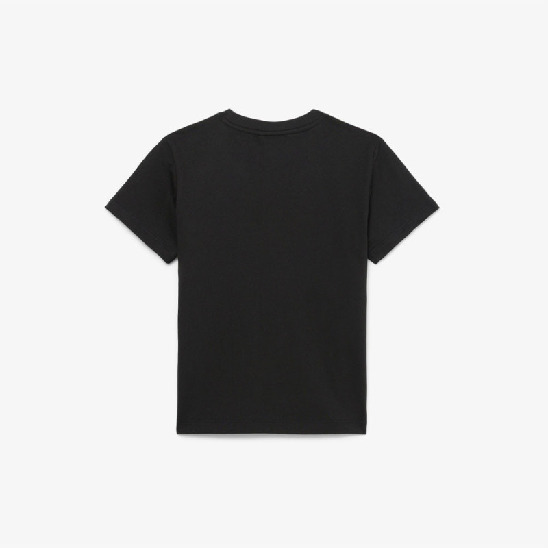 T-shirt en coton brodé confortable, respirant et stylé LACOSTE noir