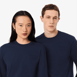 T-shirt Manches Longues  en Coton – Confort & Style Intemporel Lacoste bleu nuit