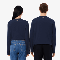 T-shirt Manches Longues  en Coton – Confort & Style Intemporel Lacoste bleu nuit