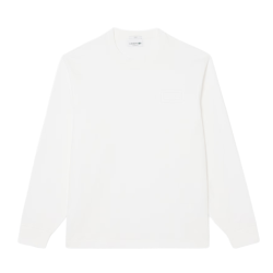 T-shirt Manches Longues  en Coton – Confort & Style Intemporel Lacoste blanc