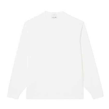 T-shirt Manches Longues  en Coton – Confort & Style Intemporel Lacoste blanc