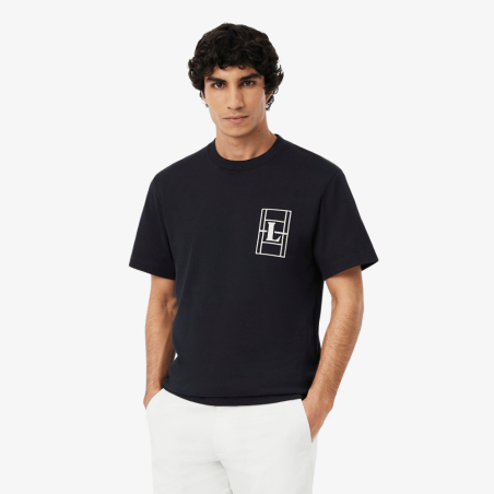 T-shirt en jersey épais brodé Confort premium et style élégant au quotidien - Lacoste noir