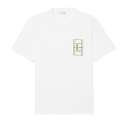 T-shirt en jersey épais brodé Confort premium et style élégant au quotidien - Lacoste blanc