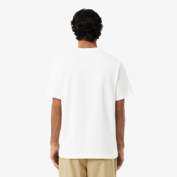 T-shirt en jersey épais brodé Confort premium et style élégant au quotidien - Lacoste blanc