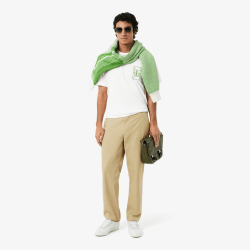 T-shirt en jersey épais brodé Confort premium et style élégant au quotidien - Lacoste blanc