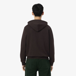 Sweatshirt Zippé à Capuche Classic Fit Molleton – Confort & Style Intemporel Lacoste marron