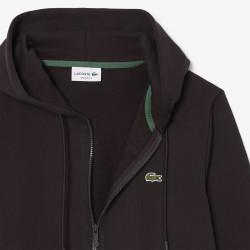 Sweatshirt Zippé à Capuche Classic Fit Molleton – Confort & Style Intemporel Lacoste marron
