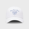 Casquette en serge de coton avec illustrations de tennis BOSS blanc