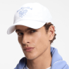 Casquette en serge de coton avec illustrations de tennis BOSS blanc