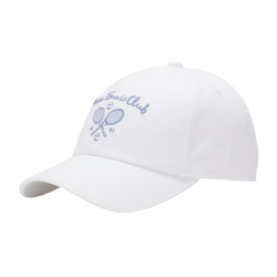 Casquette en serge de coton avec illustrations de tennis BOSS blanc