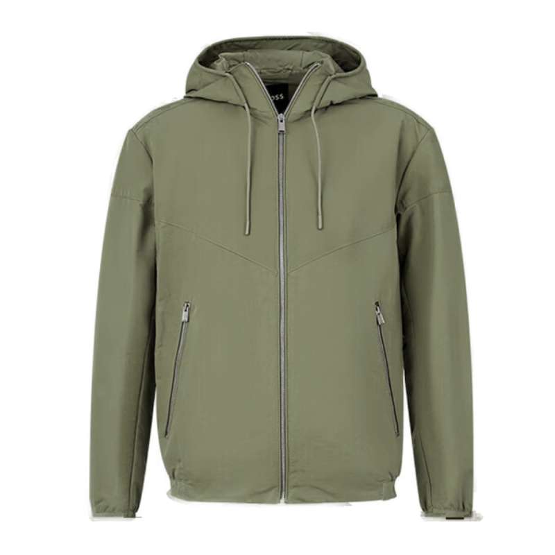 Veste à capuche en popeline microfibre déperlante H-Cireno4 BOSS vert