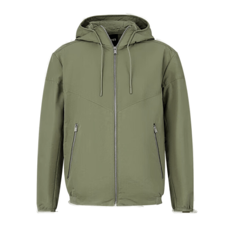 Veste à capuche en popeline microfibre déperlante H-Cireno4 BOSS vert