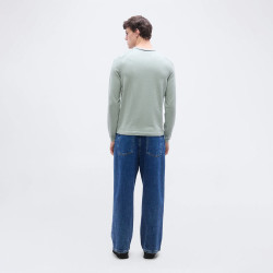 Pull en coton avec détails contrastants KN_Ever-X CN  BOSS vert clair