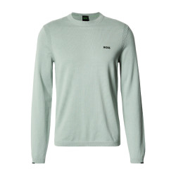 Pull en coton avec détails contrastants KN_Ever-X CN  BOSS vert clair