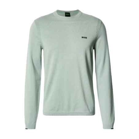 Pull en coton avec détails contrastants KN_Ever-X CN  BOSS vert clair