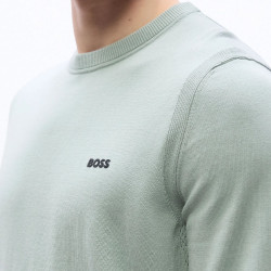 Pull en coton avec détails contrastants KN_Ever-X CN  BOSS vert clair