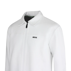 Sweat en coton mélangé avec logo brodé SW_Member FZ  BOSS blanc