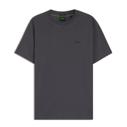 T-shirt Regular  en coton stretch avec logo contrastant TEE BOSS  Gris foncé