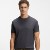 T-shirt Regular  en coton stretch avec logo contrastant  TEE HUGO BOSS  Gris foncé