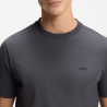 T-shirt Regular  en coton stretch avec logo contrastant  TEE HUGO BOSS  Gris foncé