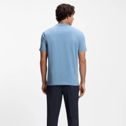 T-shirt Regular  en coton stretch avec logo contrastant  TEE HUGO BOSS bleu pastel