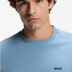 T-shirt Regular  en coton stretch avec logo contrastant  TEE HUGO BOSS bleu pastel