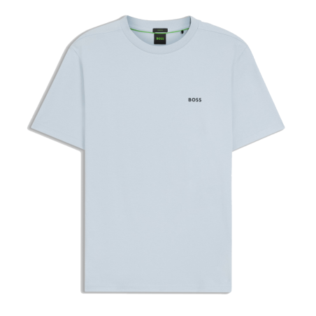 T-shirt Regular  en coton stretch avec logo contrastant  TEE HUGO BOSS bleu clair