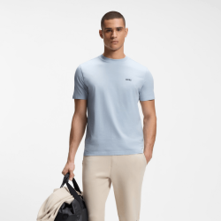 T-shirt Regular  en coton stretch avec logo contrastant  TEE HUGO BOSS bleu clair