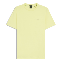 T-shirt Regular en coton stretch avec logo contrastant TEE BOSS Jaune clair