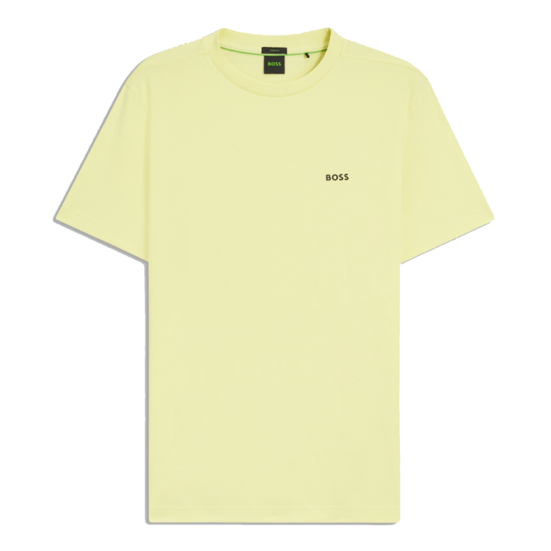 T-shirt Regular  en coton stretch avec logo contrastant  TEE HUGO BOSS Jaune clair