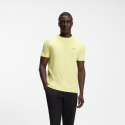 T-shirt Regular  en coton stretch avec logo contrastant  TEE HUGO BOSS Jaune clair