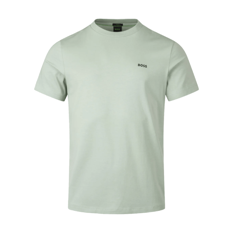 T-shirt Regular  en coton stretch avec logo contrastant  TEE HUGO BOSS vert clair