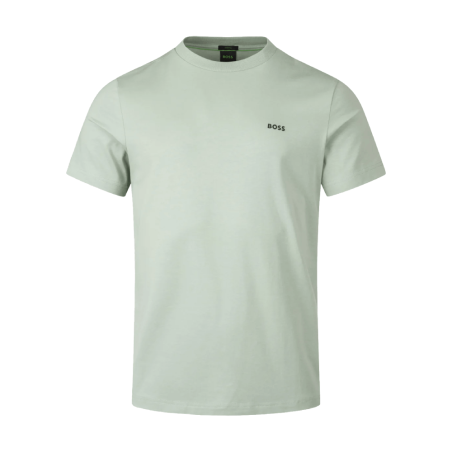 T-shirt Regular  en coton stretch avec logo contrastant  TEE HUGO BOSS vert clair