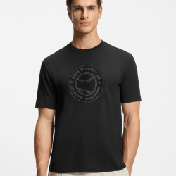 T-shirt en jersey de coton avec motif d’inspiration tennis BOSS  noir
