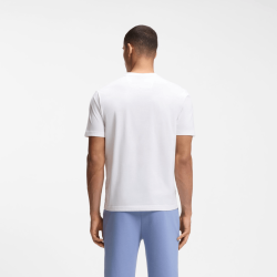 T-shirt en jersey de coton avec motif d’inspiration tennis BOSS  blanc