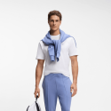 T-shirt en mesh de coton à motif artistique brodé BOSS balnc