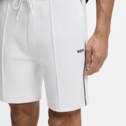 Shorts à moulures en mélange coton JT_Join Headlo BOSS blanc