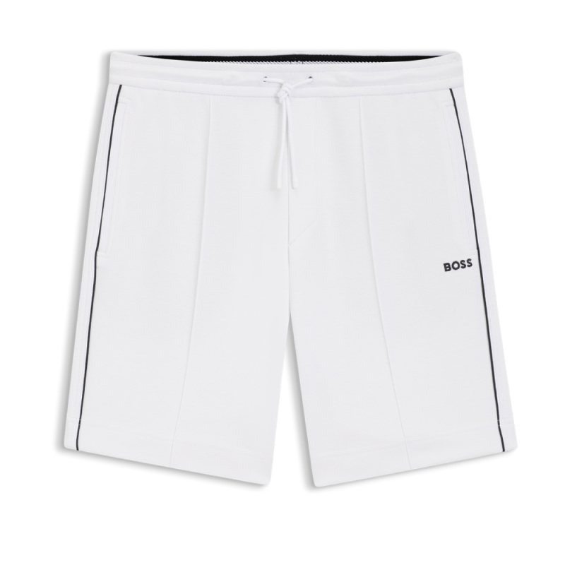 Shorts à moulures en mélange coton JT_Join Headlo BOSS blanc