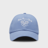 Casquette en serge de coton avec illustrations de tennis BOSS Bleu clair