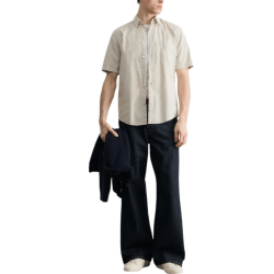 Chemise Regular en popeline de coton Relegant_6-short_M BOSS gris clair