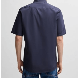Chemise Regular en popeline de coton Relegant_6-short_M BOSS Bleu marine
