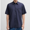Chemise Regular en popeline de coton Relegant_6-short_M BOSS Bleu marine