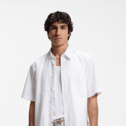 Chemise Regular en popeline de coton Relegant_6-short_M BOSS Blanc