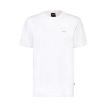 T-shirt Te_Groove en coton  Manches courtes style moderne- BOSS blanc