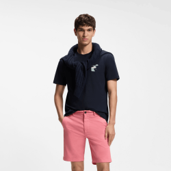 T-shirt en jersey de coton avec motif imprimé Te_Movement BOSS Bleu foncé